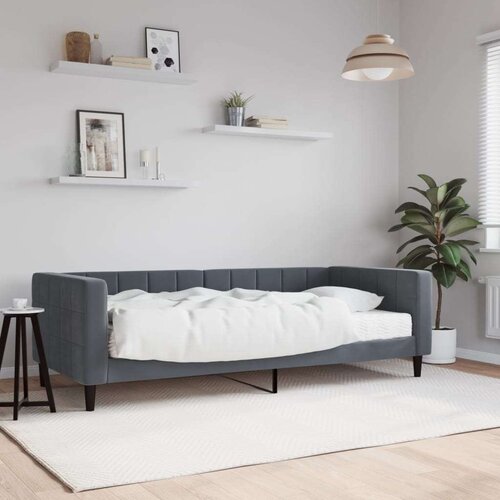  Dnevna postelja z vzmetnico temno siva 90x190 cm žamet Cene