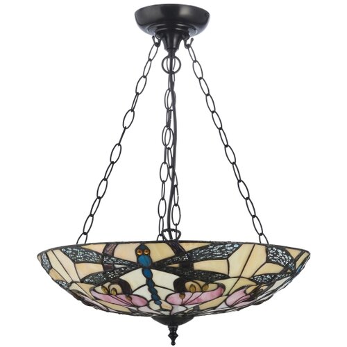 Endon 111869 - Luster na lancu Tiffany ASHTON 3xE27/10W/230V prečnik 45 cm Slike