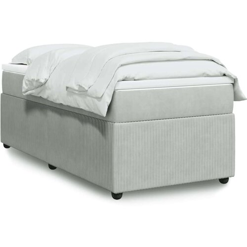 Box spring krevet s madracem svjetlosivi 80 x 200 cm baršunasti Cijene