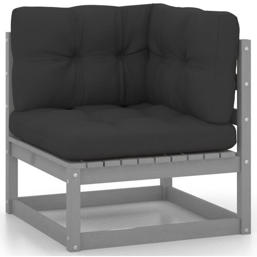 VidaXL Kutna vrtna sofa s antracit jastucima od masivne borovine Slike