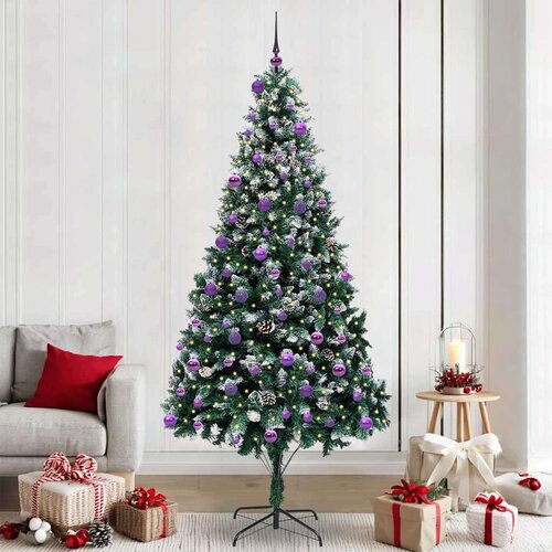 vidaXL Umestno božično drevo Zelena 240 cm PVC, jeklo in plastika Cene