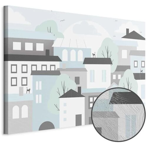  Slika - Colorful Town (1 Part) Wide 120x80 Premium Print Cijene