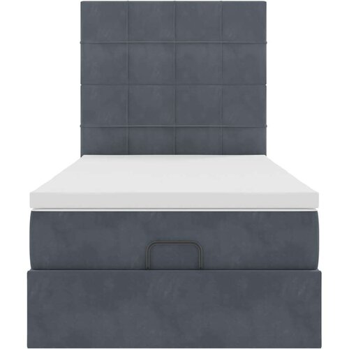 VidaXL Okvir kreveta s madracima tamnosivi 90x190cm bar&amp;scaron;unasti Slike