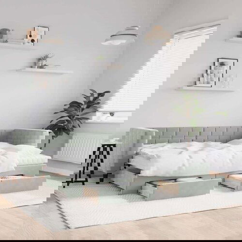  Dnevni krevet na razvlačenje svjetlosivi 80 x 200 cm baršunasti Cene