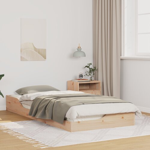 vidaXL Posteljni okvir Rjava 100 x 210 cm Masivno borovo les Cene