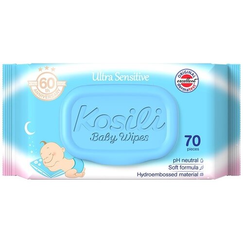 Kosili baby plave vlažne maramice 70 komada Cene