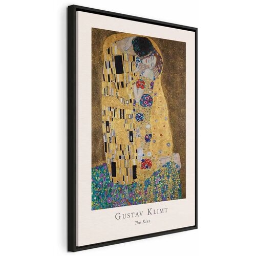  Slika - Gustav Klimt - The Kiss (1 Part) Vertical 80x120 U crnom drvenom okviru Cene