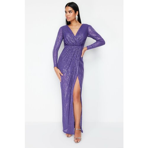 Trendyol purple Sequin Elegant Evening Dress Cene