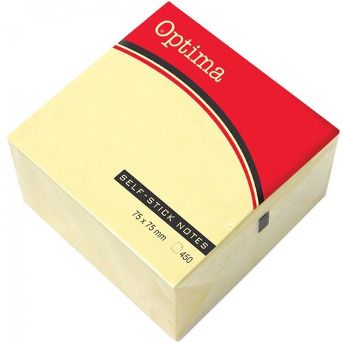 Optima Blok samolepilnih lističev, 75 x 75, 450 listov, pastelno rumen Cene