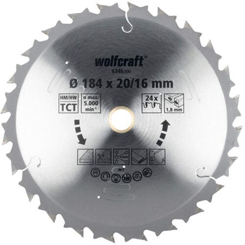 Wolfcraft list za cirkular hm f. akku Z24, 184x1,8x16/20mm Cene