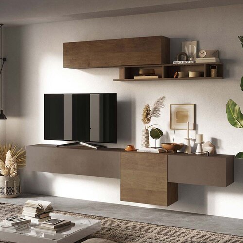 LC Mobili Moderna zidna TV jedinica visine 205 cm - INFINITY 2.0 900002MC-BRMR Slike