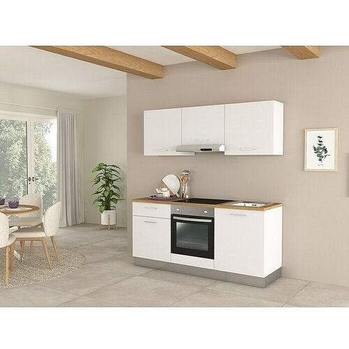 Marinelli Cucine Montažna kuhinja Clara (&amp;Scaron;irina: 180 cm, Bijela, S električnim uređajima, Mat) Slike