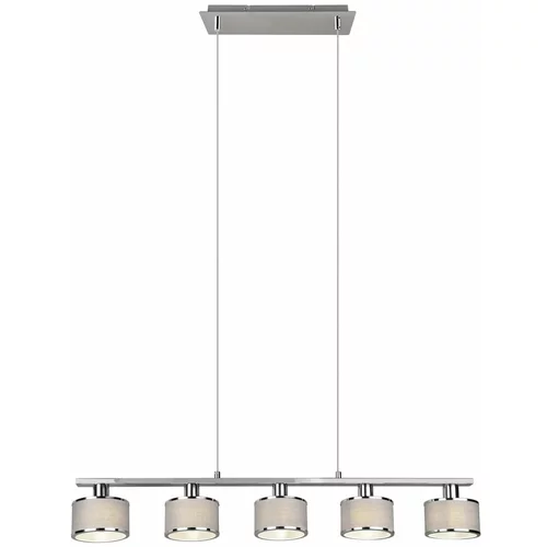 Tri O Bež/u srebrnoj boji viseća svjetiljka s tekstilnim sjenilom Kaprun –