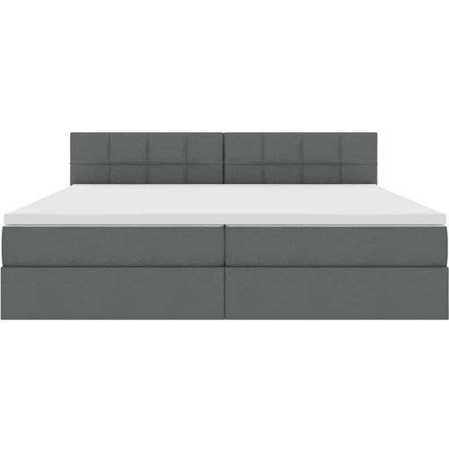 VidaXL krevet s madracem i skladi&amp;scaron;tem tamno siva 200 x 200 cm Slike