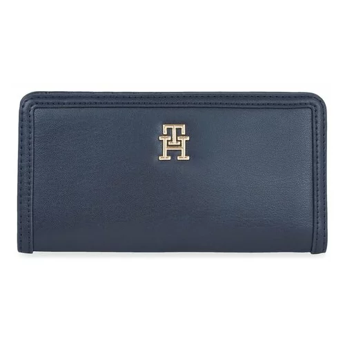 Tommy Hilfiger Velika ženska denarnica Th Monotype Large Slim Wallet AW0AW16210 Mornarsko modra