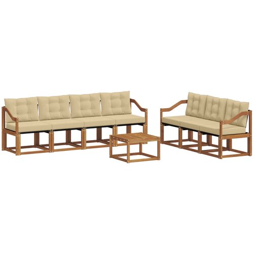  Set vanjskih sofa 8 kom. Prirodna i bež Slike