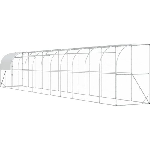  Kavez za piletinu uz zid Srebrna 1200 x 100 x 215 cm Slike