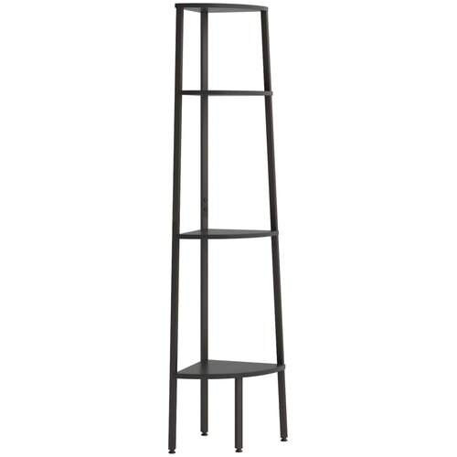  Kutna polica s 4 razine crna 45,5 x 31,5 x 150 cm Slike