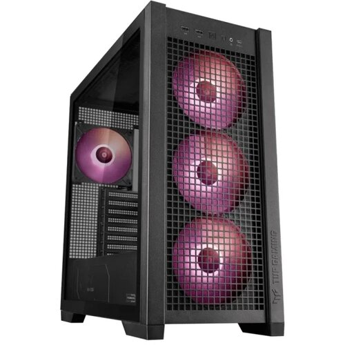Asus TUF Gaming GT302 ARGB ATX/EATX Gaming ohi&scaron;je črno, Interchangeable side panels, Detachable top panel, Square-type mesh front panel, Four 140 x 28 mm ARGB fans, Hidden-connector motherboard support, Front Panel High-Speed USB Type-C - 90DC00I0-B19000 Cene