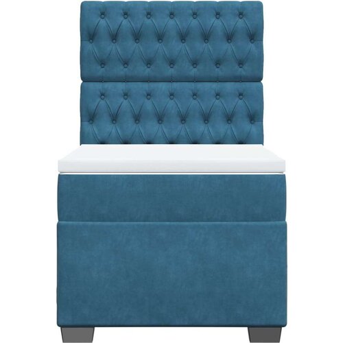 VidaXL Box spring krevet s madracem plavi 80 x 200 cm bar&amp;scaron;unasti Slike