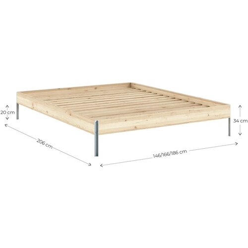 Karup Design Zakonska postelja iz masivnega bora brez vzglavja z letvenim dnom 180x200 cm v naravni barvi Core &amp;ndash; Slike