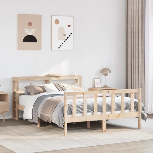 vidaXL Posteljni okvir brez vzmetnice 120x200 cm trdna borovina Cene