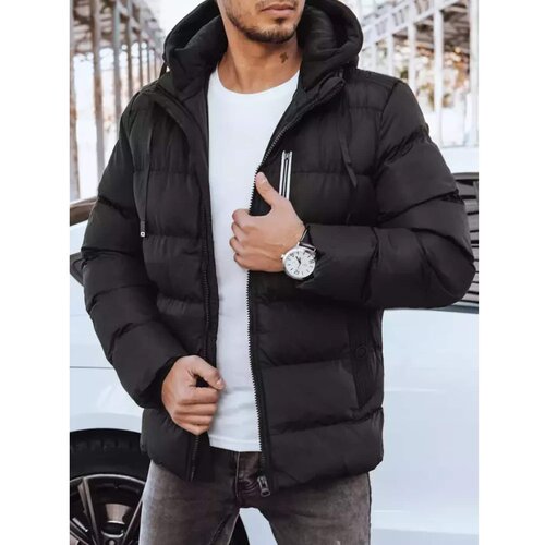 DStreet Black men's quilted winter jacket TX4297 Cene