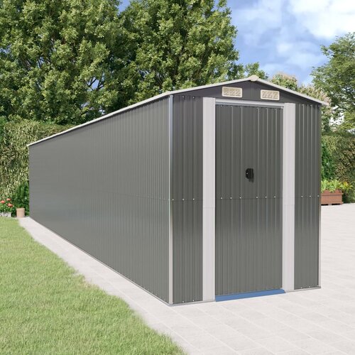 VidaXL Vrtna lopa svetlo siva 192x1021x223 cm pocinkano jeklo Slike