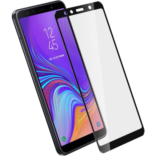 AVIZAR Zašcitna folija iz 9H integralnega kaljenega stekla, crn obris - proti praskam in oleofobni premaz str. Samsung Galaxy A7 (2018), (20606990) Cene