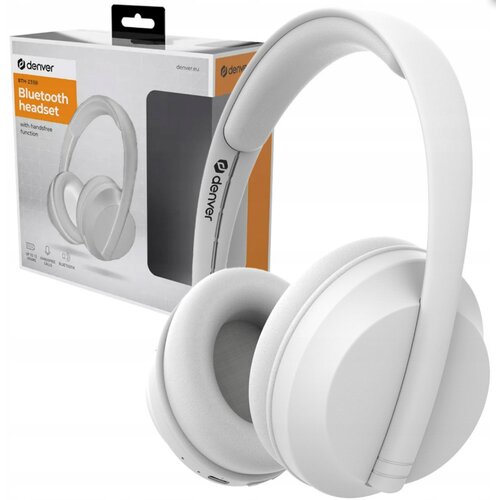 Denver BTH-235W Headset Wireless Head-band Calls /Music Bluetooth White Cene