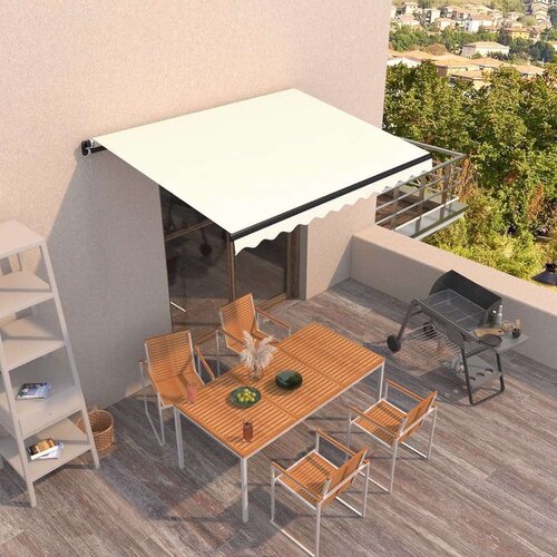  Ročno zložljiva tenda 350x250 cm krem, (20609533) Cene