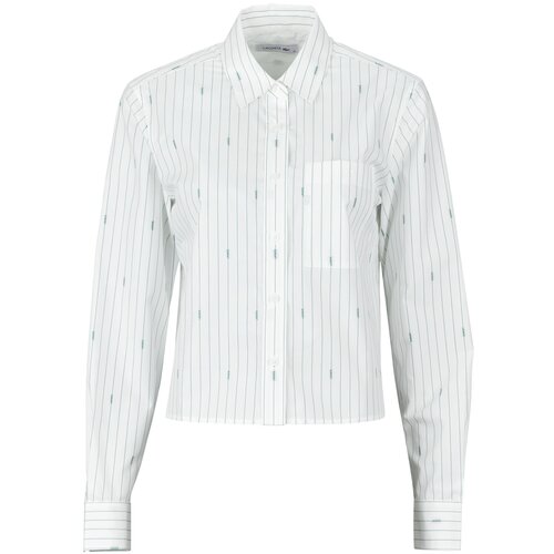 Lacoste Chemise courte jacquard popeline regular fit Bijela Slike