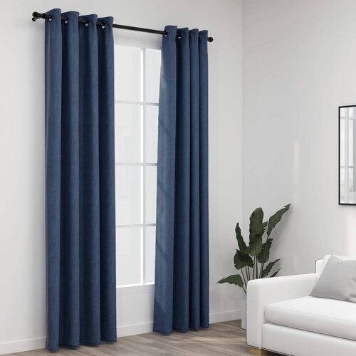 vidaXL Zavjese za zamračivanje s prstenima 2 kom plave 140 x 245 cm Cijene