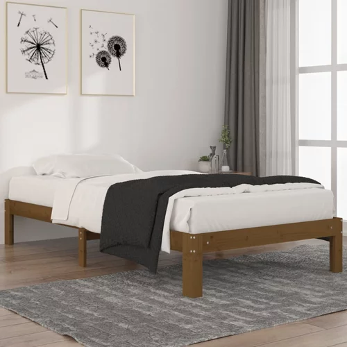 Okvir za krevet od masivne borovine boja meda 100 x 200 cm