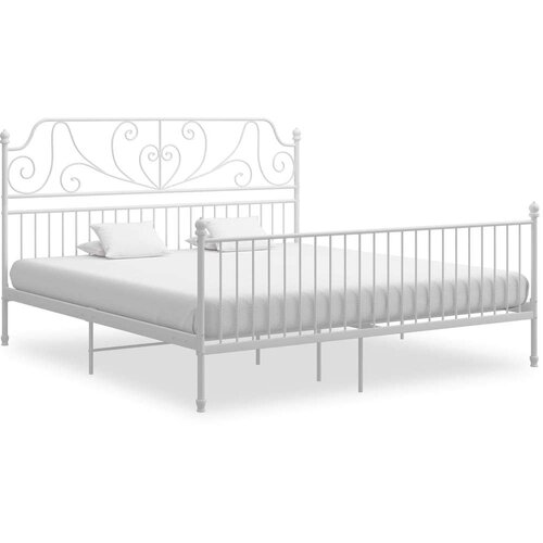  Za krevet bijeli metalni 180 x 200 cm Slike