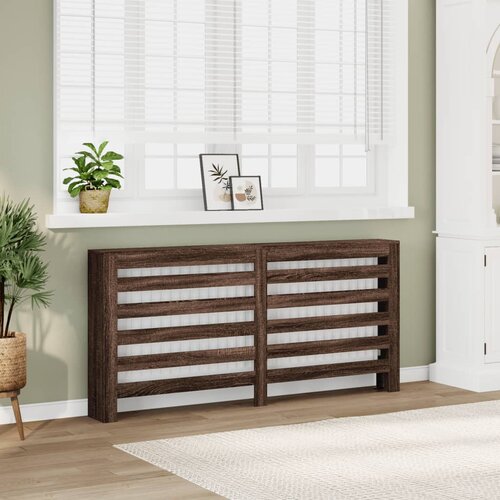 vidaXL Pokrov za radiator rjav hrast 175x20x82 cm inženirski les Cene