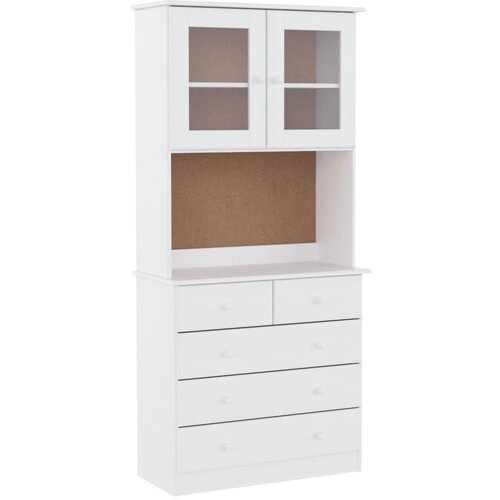 Maison Chic Komoda - Predalnik ALTA bela 77x35x165 cm trdna borovina, (21718898) Cene