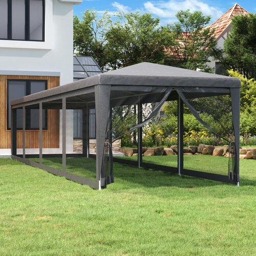 VidaXL &amp;Scaron;ator za zabave 10 mrežastih bočnih zidova antracit 3x12 m HDPE Slike