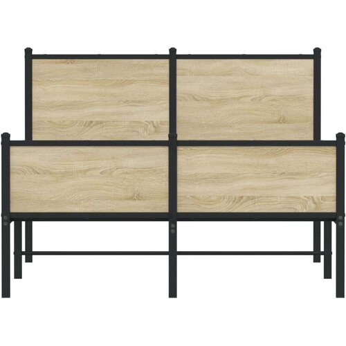 VidaXL Metalni okvir kreveta s uzglavljem i podnožjem 120 x 200 cm Slike