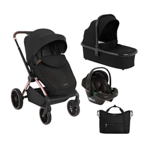 Kikka Boo Kolica Kara 3in1 premium set sa autosedi&amp;scaron;tem I-Xtend I-size i tvrdom korpom Black ( KKB23141 XTSET ) Slike
