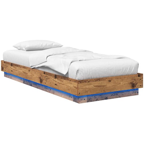  Krevetna konstrukcija s LED svjetlom Staro drvo 80 x 200 cm Slike