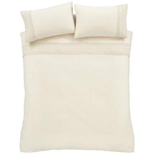 Catherine Lansfield Krem posteljina za bračni krevet/za produženi krevet 230x220 cm Broderie Anglaise – Cijene