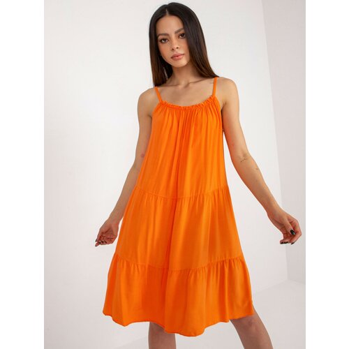 Fashion Hunters OCH BELLA viscose orange summer dress Slike