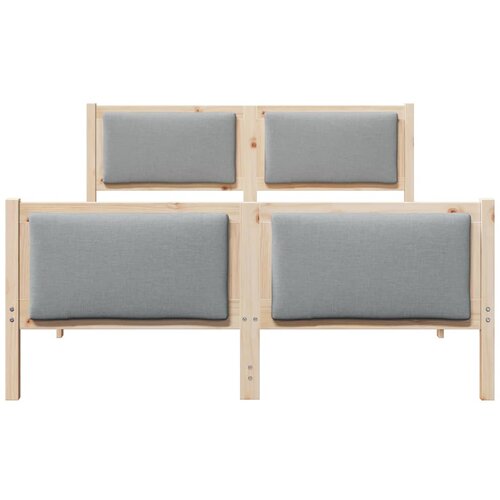  Krevetna konstrukcija Svijetlo siva 140 x 190 cm tkanina Smeđa Slike