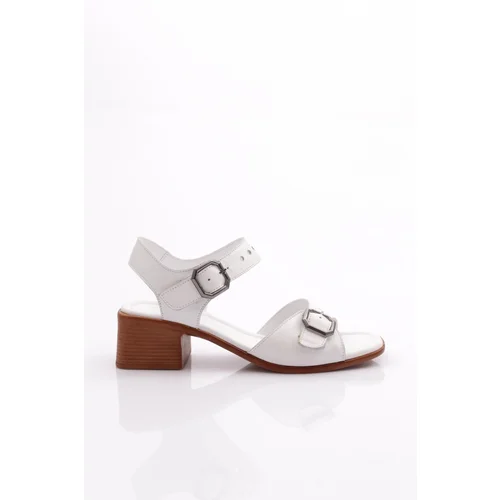 DGN 1910 Women's Sandals Genuine Leather White