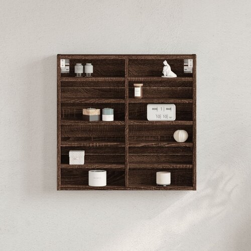  Vitrina boja smeđeg hrasta 60x8,5x58 cm od konstruiranog drva Cene