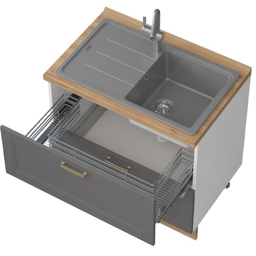 Jela ELEMENT ZA KUHINJU TARA R-90-2MZ ZA SUDOPER (VIE BOJA)-Grafit mat lak Slike