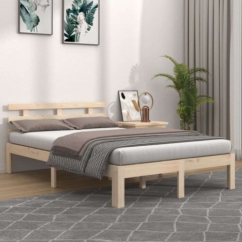  Posteljni okvir iz trdnega lesa 160x200 cm, (20645467) Slike