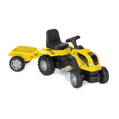 MMX Traktor na pedale sa prikolicom na akumulator Žuti Slike
