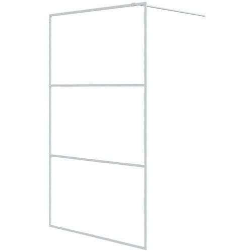Pregrada za tu&amp;scaron; bijela 115 x 195 cm s prozirnim staklom ESG Slike